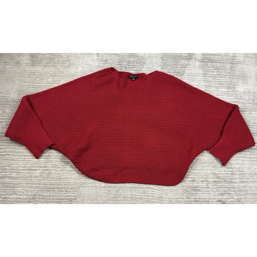 Romeo + Juliet Couture Sweater Women Medium Red Knit Pullover Long Sleeve Dolman